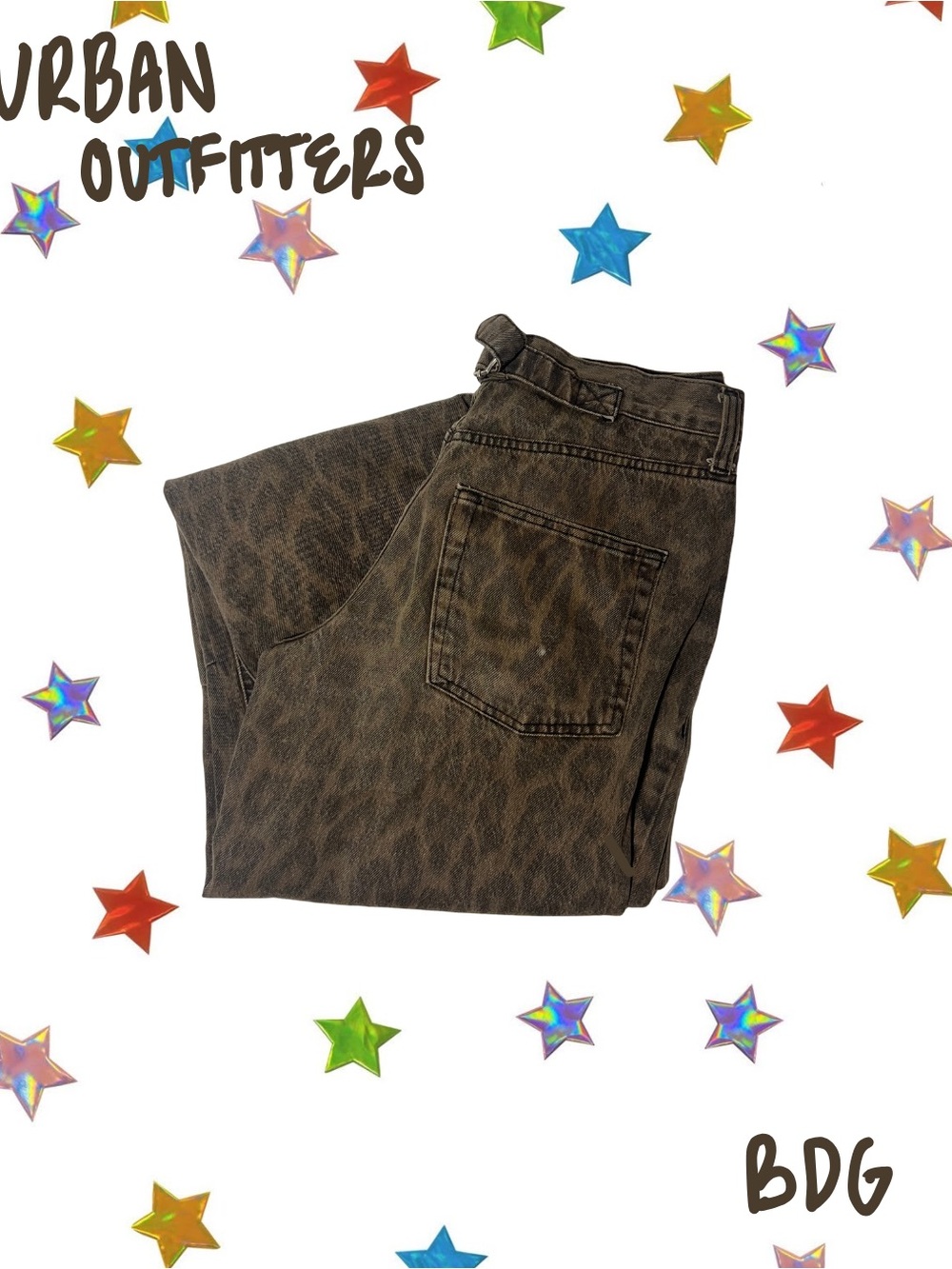 BDG Logan Leopard Print Wide Leg Jeans